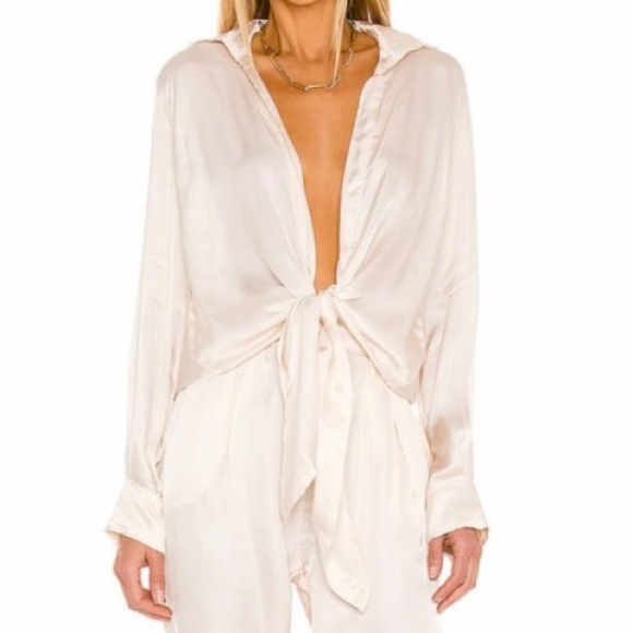 Indah Tops - Indah Tilda Long Sleeve Shirt in Opal Satin